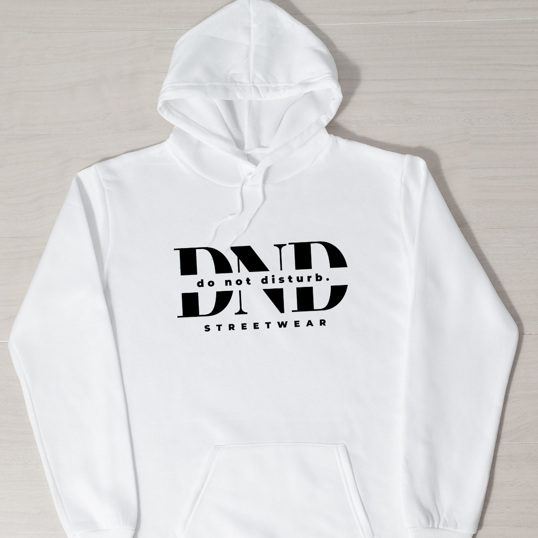 DND Streetwear Hoodie – White Edition