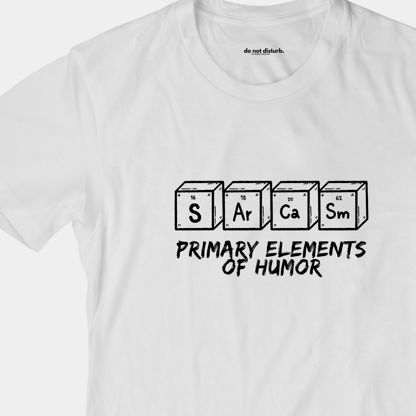 Primary Elements of Humor Tee: Periodic Table Design