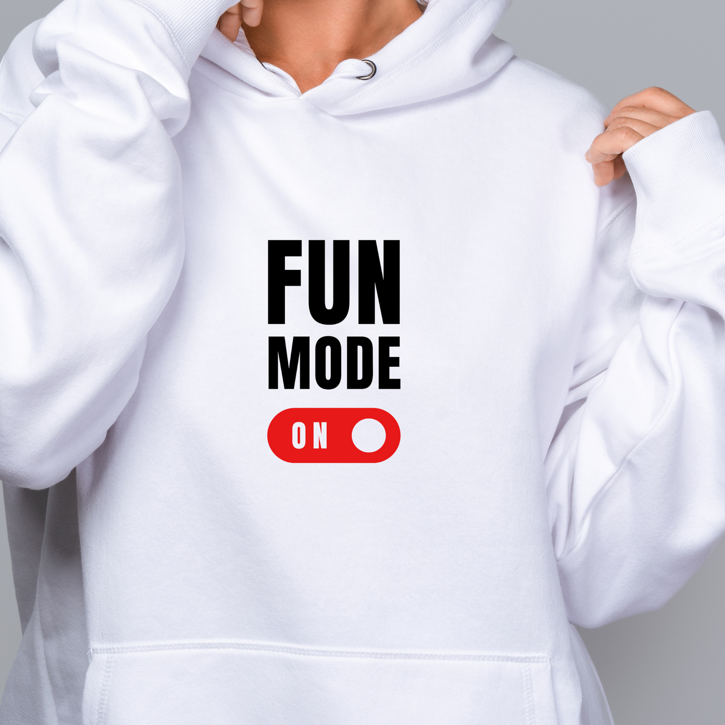 Fun Mode On Hoodie: Playful and Bold Design