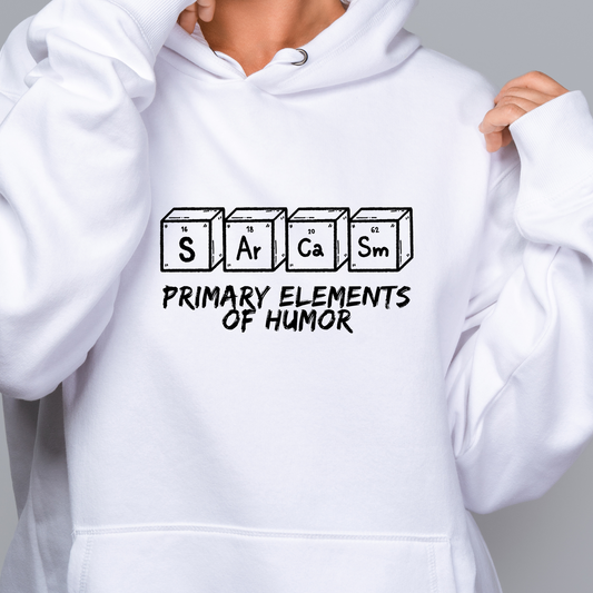 Primary Elements of Humor Hoodie: Sarcasm Design