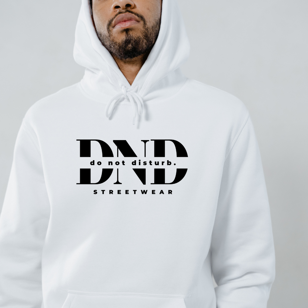 DND Streetwear Hoodie – White Edition