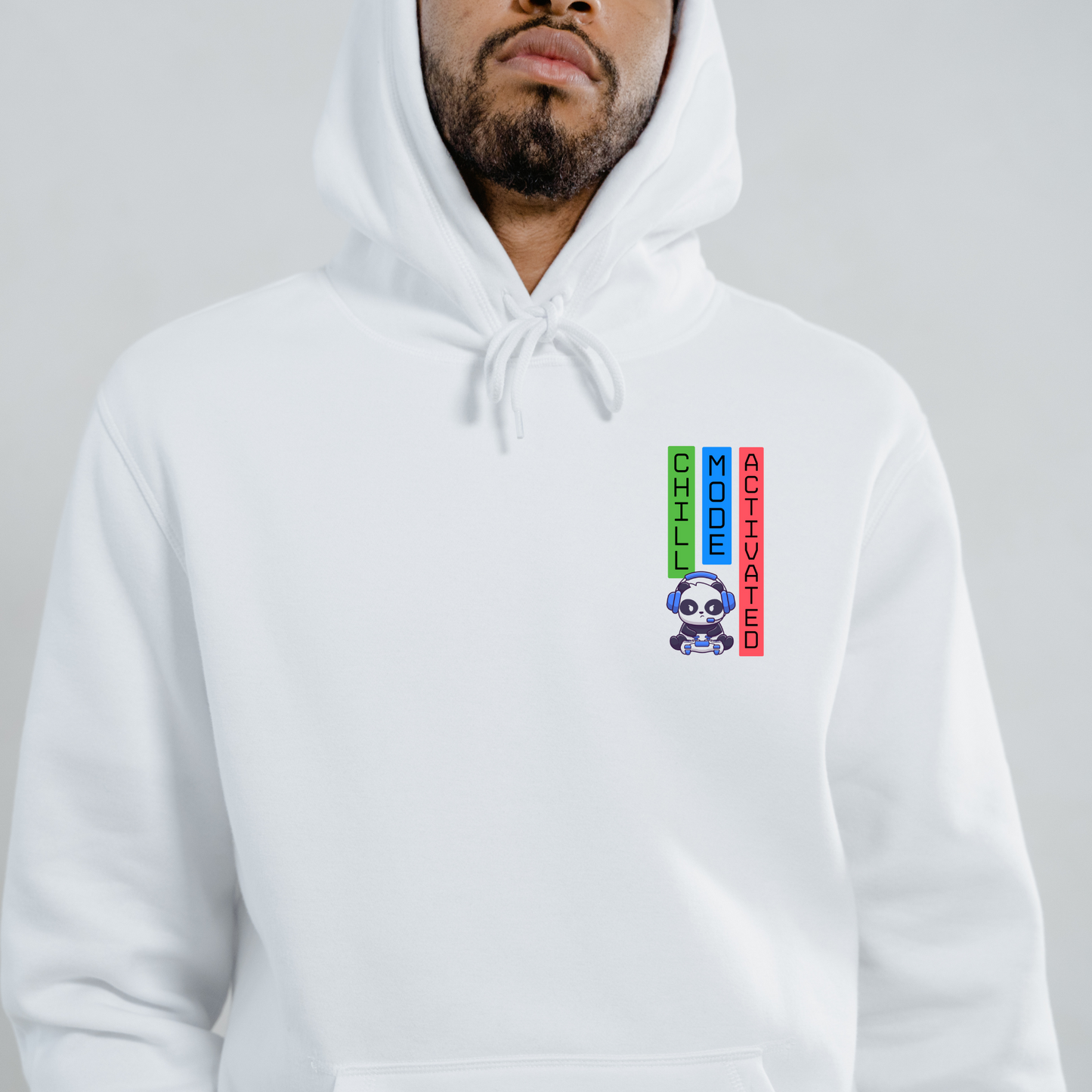 Chill Mode Activated Hoodie: Panda Gamer Design