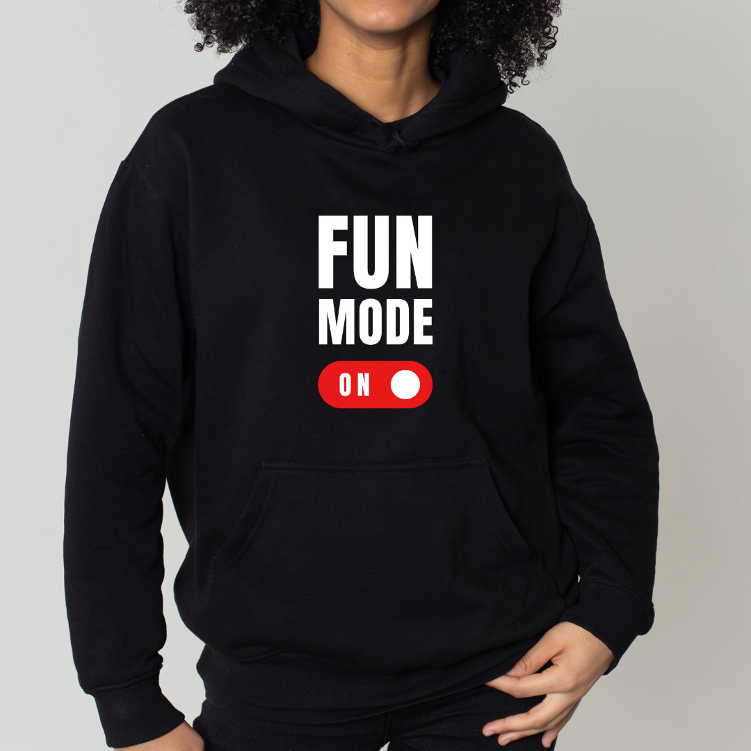 Fun Mode On Hoodie: Playful and Bold Design